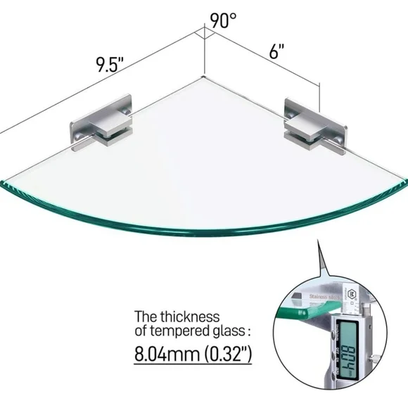 GeekDigg 2-pack glass shower shelves - Picture 8 of 14